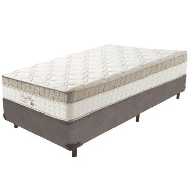 Imagem de Cama Box Cinza E Colchão King Best Molas Ensacadas Solteiro 88x188x33 Anjos