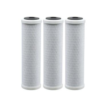 Imagem de Kit Com 3 Refil Carbon Block Carvão Ativado 9 3/4 10 Filtro