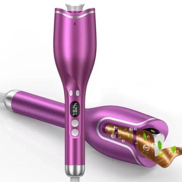 Imagem de Genérico Modelador de Cachos Rotativo, Azul, Titânio, Digital com Display LCD, 450°C Temperatura Máxima, Profissional, 34cm x 6cm, 450g