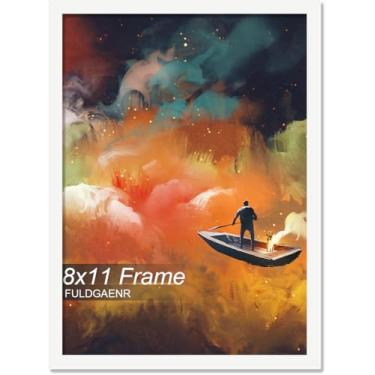 Imagem de FULDGAENR Porta-retrato 20 x 28 cm, molduras brancas para certificado de pôster fotográfico de 20 x 28 polegadas, moldura de parede/mesa de alta transparência com visor vertical horizontal (branco |