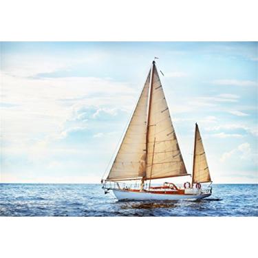 Imagem de CSFOTO Fundo de 1,5 x 0,9 m para veleiro vela no mar, cenário fotográfico, marinheiro, capitão, oceano, paisagem marítima, férias de verão, lazer, férias, turismo, resort, estúdio fotográfico