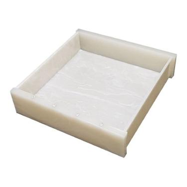 Imagem de Bandeja Quadrada Em Acrílico Pérola Com Cristal Lavabo