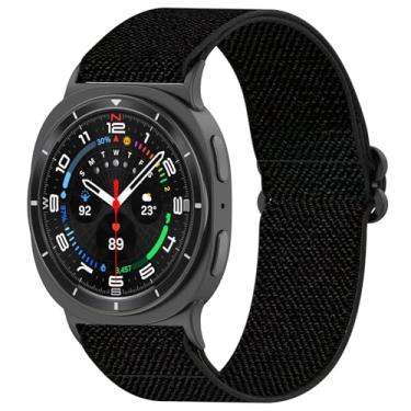 Imagem de AWADUO Pulseira de substituição clássica compatível com Samsung Galaxy Watch 8 (40 mm e 44 mm)/8, pulseira de nylon de 22 mm, macia e durável, com acessório para smartwatch de liberação rápida (nylon