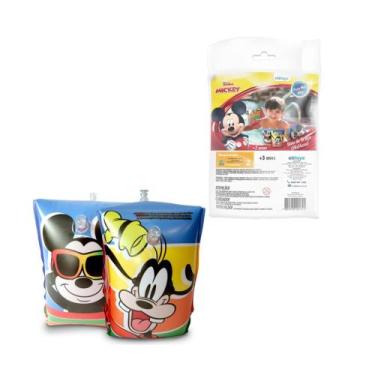 Imagem de Boia Braço Infantil Inflável Disney 18kg - Etitoys, Amarela mickey