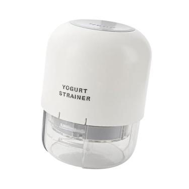 Imagem de ＫＬＫＣＭＳ Coador de iogurte, filtro de de frutas com 2 malhas finas, recipiente para leite de nozes com tampa, separação de soro para frutas vermelhas, Branco