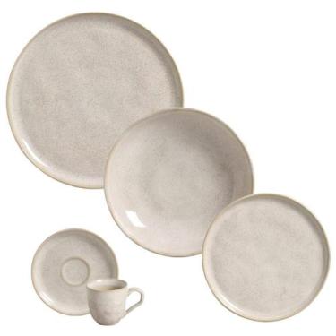 Imagem de Aparelho de Jantar 30 Peças Cerâmica Porto Brasil Bio Latte Jogo Mesa 