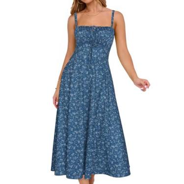 Imagem de Vestido YATHON Midi Floral Corset Maxi para mulheres, casual, de verão