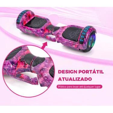 Imagem de Hoverboard 6,5 com LED e Bluetooth roxo estrelar Com bolsa de transpor