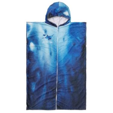 Imagem de Roupão para troca de roupa, toalha de microfibra macia, poncho com capuz e zíper, poncho de surfe seco, toalha de troca portátil para mulheres, homens, surfe, natação, acampamento, viagem, 110 x 75 cm
