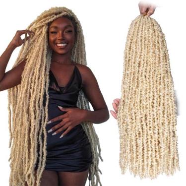 Imagem de Cabelo de crochê ZRQ Butterfly Locs 30 cm Loiro Sintético x2