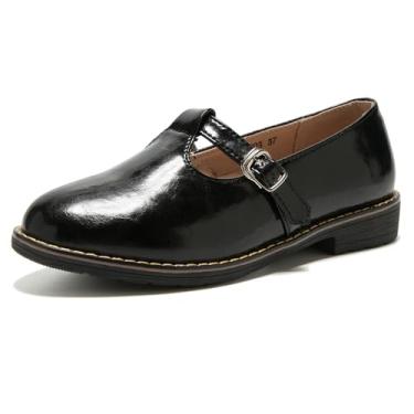 Imagem de TRULAND Mary Jane Oxford feminino, Todo preto Mj, 8.5