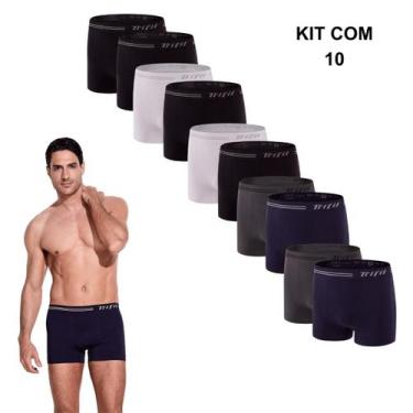 Imagem de Kit 10 Cuecas Boxer Anatomica Microfibra Sem Costura Trifil, M, Sortid