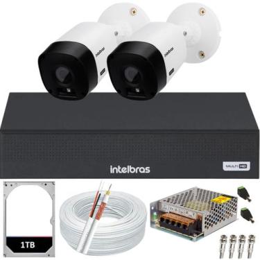 Imagem de Kit 2 Câmeras Intelbras Bullet Vhl 1120b Dvr 4 canais multi hd 1TB