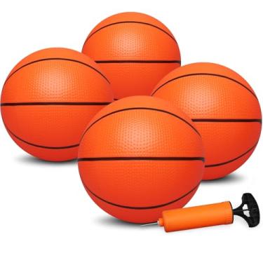 Imagem de Dilabnba Mini basquete de 20 cm para crianças e adultos, bola de borracha macia de substituição para cesta de basquete, bola de piscina de praia para bebê infantil para jogos de festa esportiva