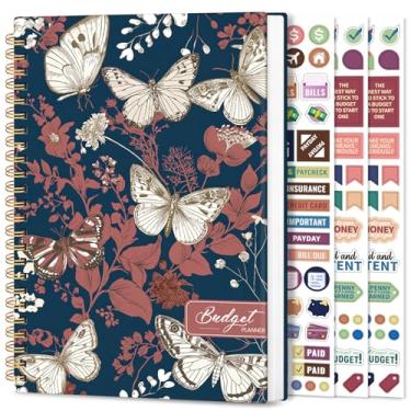 Imagem de Planejador de orçamento estético – Agenda financeira mensal com caderno de rastreador de despesas, organizador de notas sem data para gerenciar suas finanças, livro de contas com padrão colorido