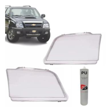 Imagem de Par Lente Farol S10 Blazer 2001 A 2011 + Selante PU