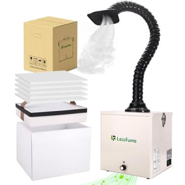 Imagem de Solda extrator de fumaça a laser: sucção ultra forte de 105 W 220 m³/h, extrator de fumaça de solda com filtro de 3 estágios, baixo ruído para absorção de fumaça 10W gravação a laser impressão 3D