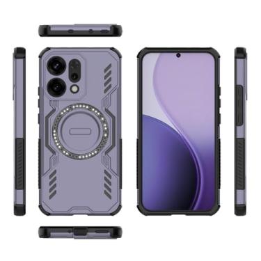 Imagem de Elubugod Capa compatível com Oppo Reno 14 5G, compatível com MagSafe, compatível com Oppo Reno14 5G CPH2737 dissipação legal anti-queda capas de celular roxas