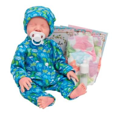 Imagem de Boneco Reborn Menino Realista Levi Pijama Dinossauro Fofo