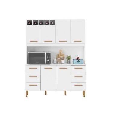 Imagem de Armário de Cozinha Lívia 1,57m com 6 Portas Branco - Milani Movelaria