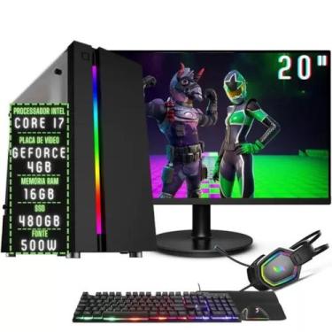 Imagem de PC Gamer Completo Core i7 16GB RAM Placa de vídeo Geforce 4GB SSD 480G