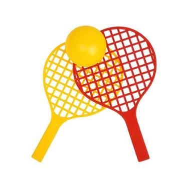 Imagem de Par Raquete Tênis Brinquedo Infantil Colorido Lembrancinha - AMAR E