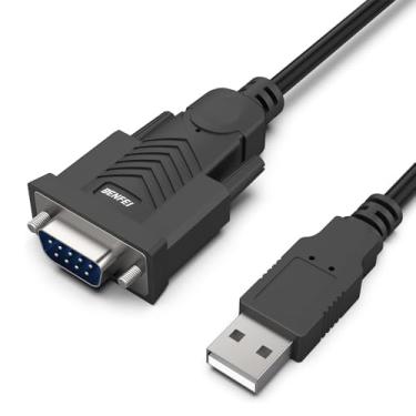 Imagem de Adaptador USB Para Serial RS-232 DB9 Macho, Cabo Conversor USB-A Para RS232 9 Pinos, Conecta PC E Notebook A Dispositivos Seriais, 000151black, Cor Preta