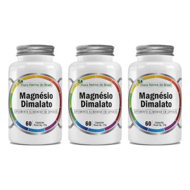 Imagem de Kit 3 Magnésio Dimalato 3x60 cápsulas Flora Nativa-Unissex