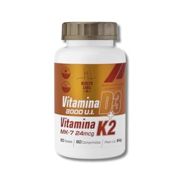 Imagem de Splemento Vitamina D3 2000 UI + Vitamina K2 24mcg, 60 Tabletes, 24g Health Labs