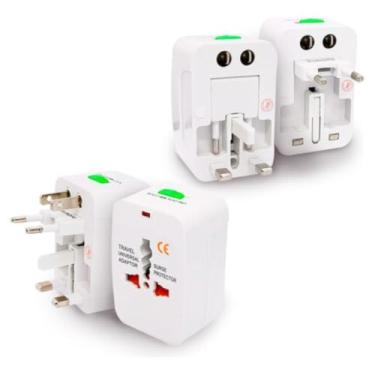 Imagem de Adaptador de Tomada Universal de Viagem Internacional 110V/220V | Compatível com EUA, Europa, Ásia e +150 Países