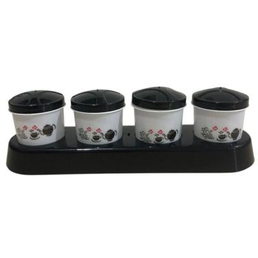 Imagem de Kit 4 Porta Temperos com Suporte – Organizador de Condimentos