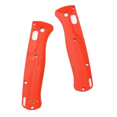 Imagem de 1 par de alças personalizadas G10 para canivete de bolso dobrável Bugout 535 de substituição para reparo de balança de reparo de peças de reposição (vermelho)