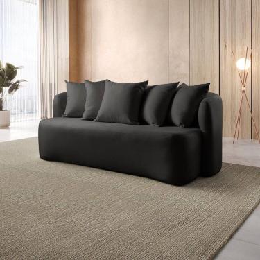 Imagem de Sofá Curvo Orgânico 3 Lugares Orion Preto