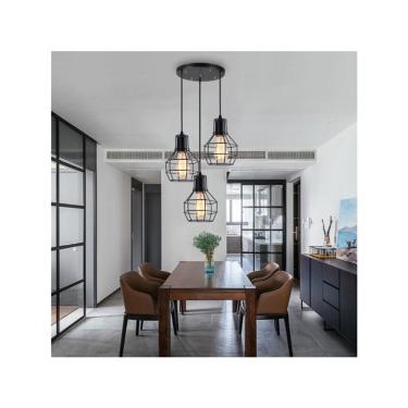 Imagem de Luminária pendente Ferrara Black Metal Vintage Industrial