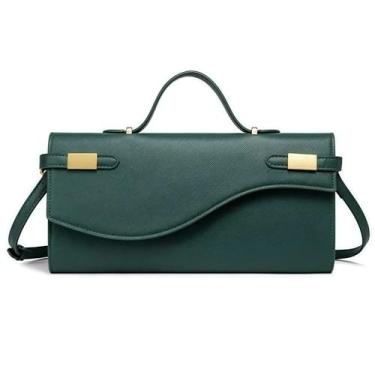 Imagem de Bolsas de mão de couro PU para mulheres bolsas de noite com corrente para festas de casamento e coquetéis formais à noite, Verde, 132 cubic inches