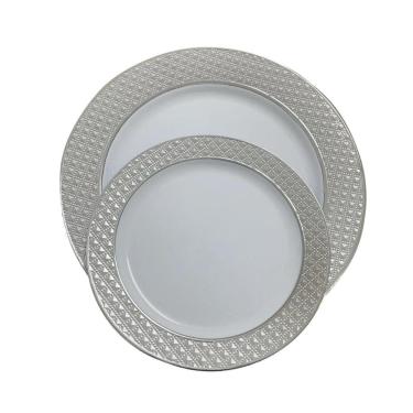 Imagem de 5 Pratos Refeição 26Cm Descartáveis De Luxo Plástico