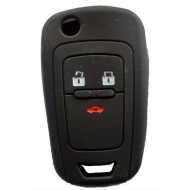 Imagem de Capa de Silicone para Chave Canivete Chevrolet Preto.