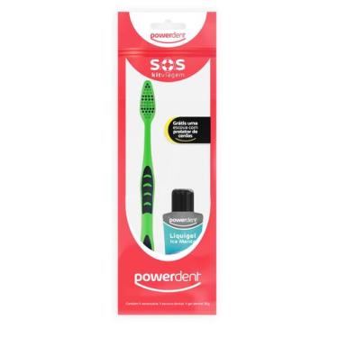 Imagem de Kit de Higiene Oral Viagem SOS Powerdent  Escova de Dentes, Creme Dent