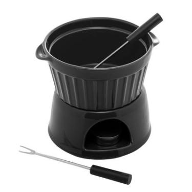 Imagem de Aparelho de Fondue Porcelana 4 Peças 400ml Lyor Classic Preto