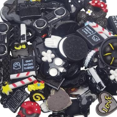 Imagem de 50 peças de mistura de lotes sortidos Páscoa DIY Flatbacks Resina Flat Back Scrapbooking Contas de slime suprimentos para artesanato DIY + 1 peça caixa transparente preta