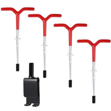 Imagem de 5pçs Gelo Pesca Âncora Ferramentas Kit, Gelo Âncora Furadeira Adaptador com 4pçs Parafuso Rosca Pregos para Abrigo Cabana Essenciais Pesca Tenda Acessórios