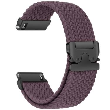 Imagem de Pulseiras femininas de nylon trançado para Garmin Venu 3S 2S/Vivoactive 4S/Vivomove 3S/Forerunner 255S 265S 265S de 18 mm com fivela magnética/paraquedas para Huawei Watch Gt 5/4 de 41 mm