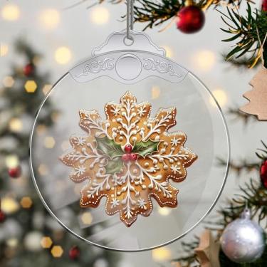 Imagem de Enfeites de Natal, pingente de cristal de gengibre, enfeites de árvore de Natal feitos à mão, decoração de carro e casa - presentes de Natal, decoração de artesanato em acrílico, ideias de troca de