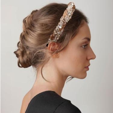 Imagem de Bandanas femininas enfeitadas com contas e cristais de luxo para ocasiões especiais e uso noturno