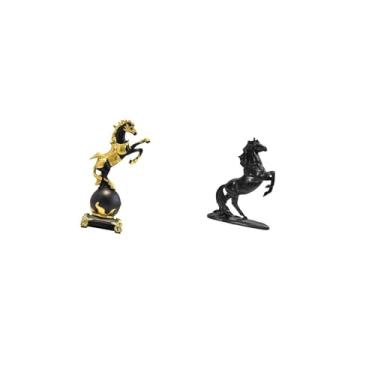 Imagem de Fenteer Coleção de Esculturas de Estatuetas de Cavalos Modernas para Centro de Mesa de Quarto E Sala de Estar, Estátua de Ornamento de Paisagem