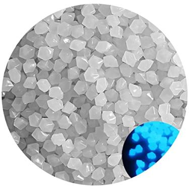 Imagem de Ornamento de aquário lindos seixos decorativos losangos que brilham no escuro colorido decoração de gramado (branco - 100 peças)