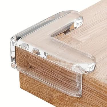 Imagem de Pacote com 10 protetores de canto para móveis protetores de canto e protetores de borda amortecedores à prova de choque almofada mesa cantos afiados produtos à prova de segurança transparente e