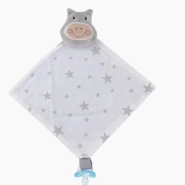 Imagem de Naninha Para Bebê Paninho Bichinho com Prendedor de Chupeta (Hipopótamo)