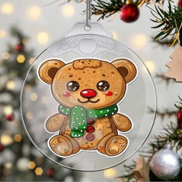 Imagem de Enfeites de Natal para pendurar em cristal de urso, enfeites de árvore de Natal feitos à mão, decoração de carro e casa - presentes de Natal, decoração de artesanato em acrílico, ideias de troca de