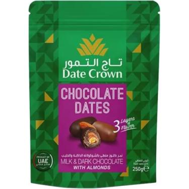 Imagem de Tâmaras Recheada Amêndoa Chocolate Premium Date Crown 250g